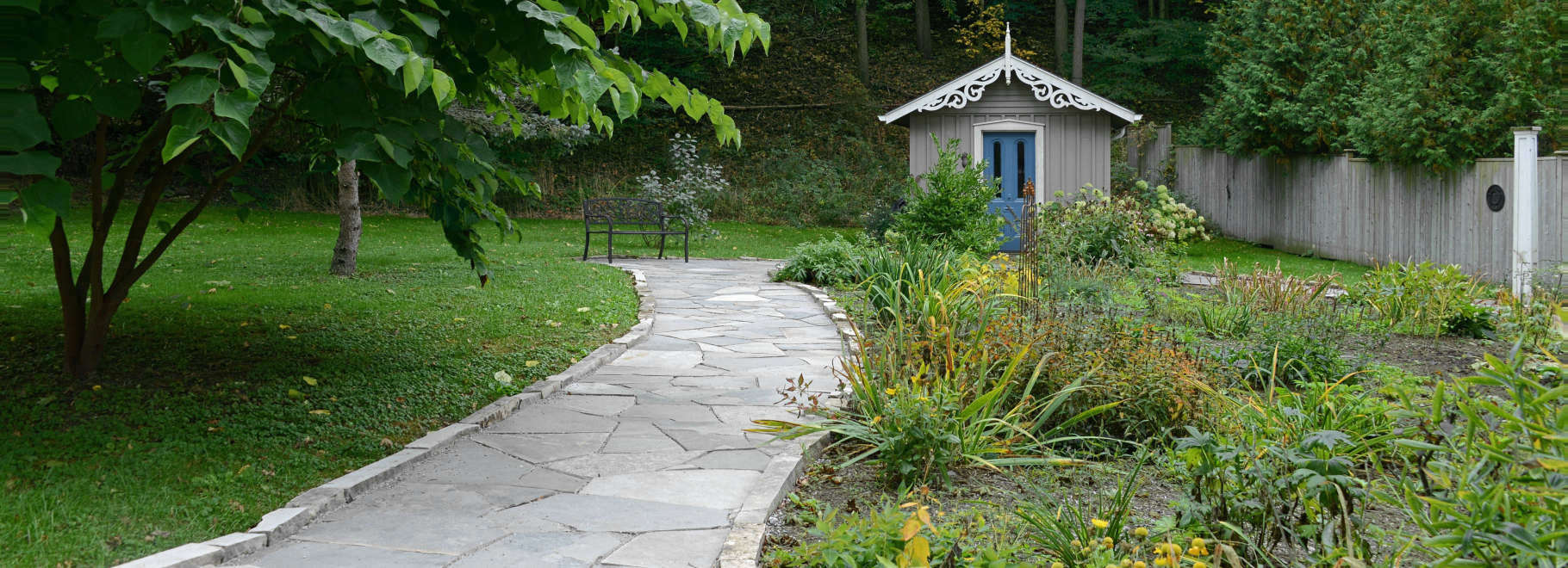 Hand-hewn stone garden path.