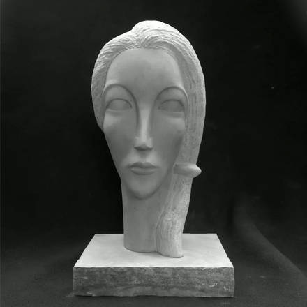 Empress. Limestone sculpture. 20in x 12in x 10in