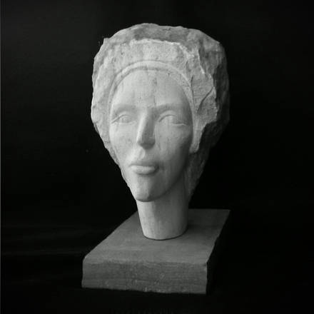Identity. Limestone sculpture. 20in x 12in x 10in