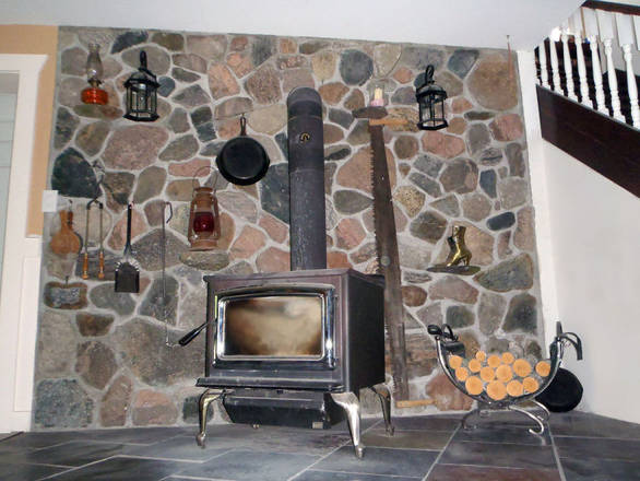 Stone wall. A stone masonry project.